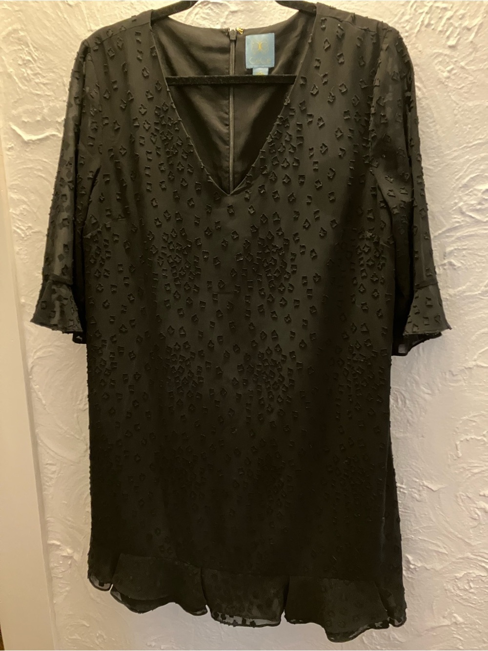 CeCe Black V-Neck Dress